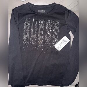 GUESS Black Top with Silver Embellishments